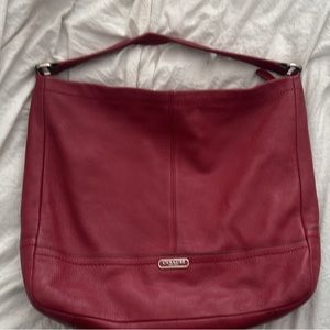 Large red hobo style coach purse